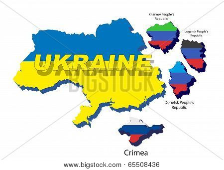 Separate regions of Ukraine, spring events in 2014.