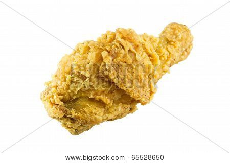 Fried chicken on white background.