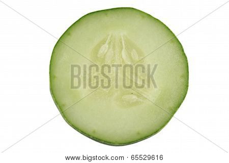 natural sliced cucumber isolated on white background.