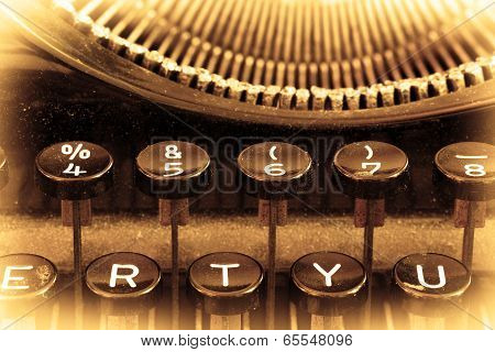 Close Up Of A Dirty Vintage Typewriter