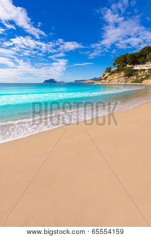Moraira playa El Portet beach turquoise water in Teulada Alicante Spain