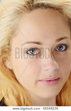 Girl posing for portraits in studio