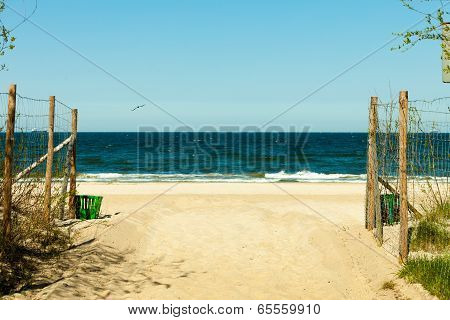Seascape. Path To The Sandy Beach. Summer.