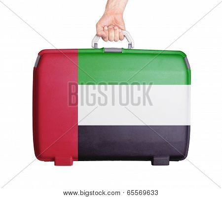 Used Plastic Suitcase With Stains And Scratches