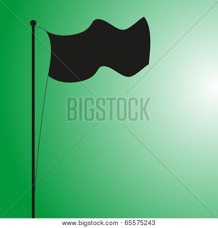 Flag Silhouette on Green