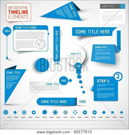Vector blue infographic timeline elements / template