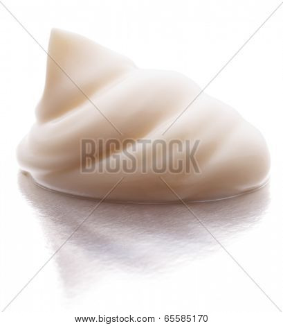 Mayonnaise swirl  isolated on white background cutout