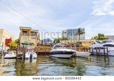 Boats At Waterfront Side In Fort Lauderdale