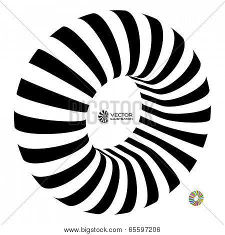 Torus. Vector 3D illustration. Abstract for internet sites, web user interfaces (ui) and applications (apps). Infinity sign. Black and white.