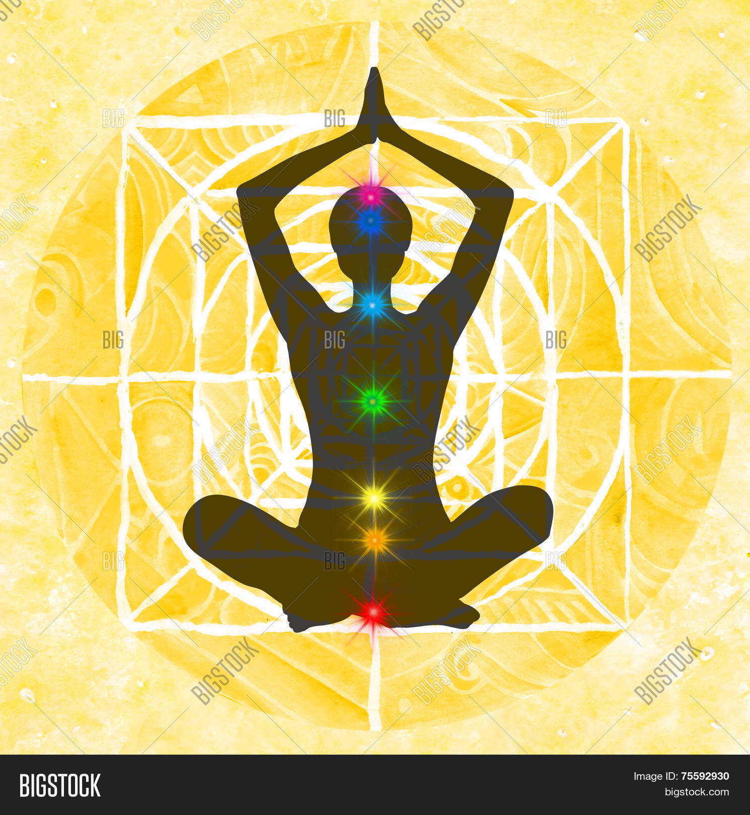 Seven Chakra Yoga Pose Image Photo Free Trial Bigstock
