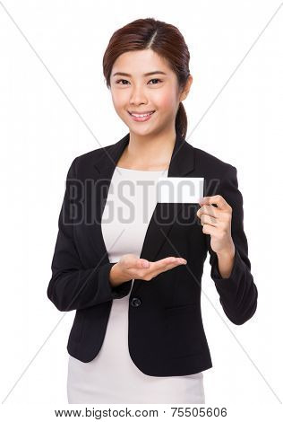 Asian businesswoman show with namecard