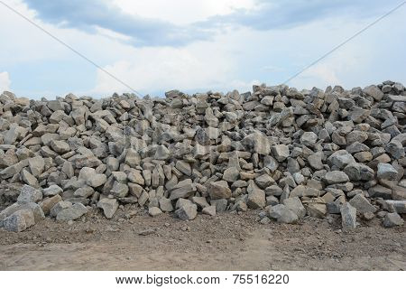 pile of bricks under the sky