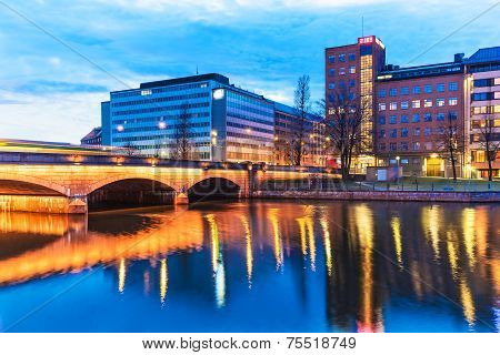 Evening scenery of Helsinki, Finland