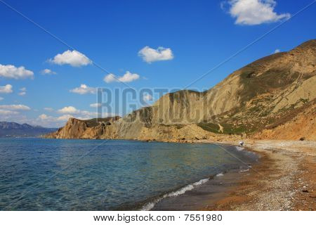 Straße von Kertsch Bergen und dem Meer. Foto 9109