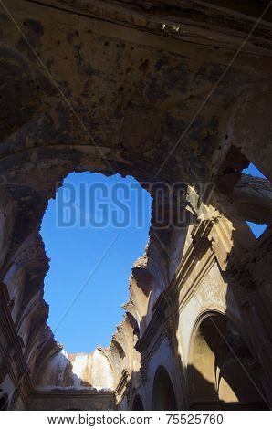 Belchite village destroyed in a bombing during the Spanish Civil War, Saragossa, Aragon, Spain