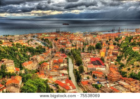 Aerial View Of Rijeka, Croatia