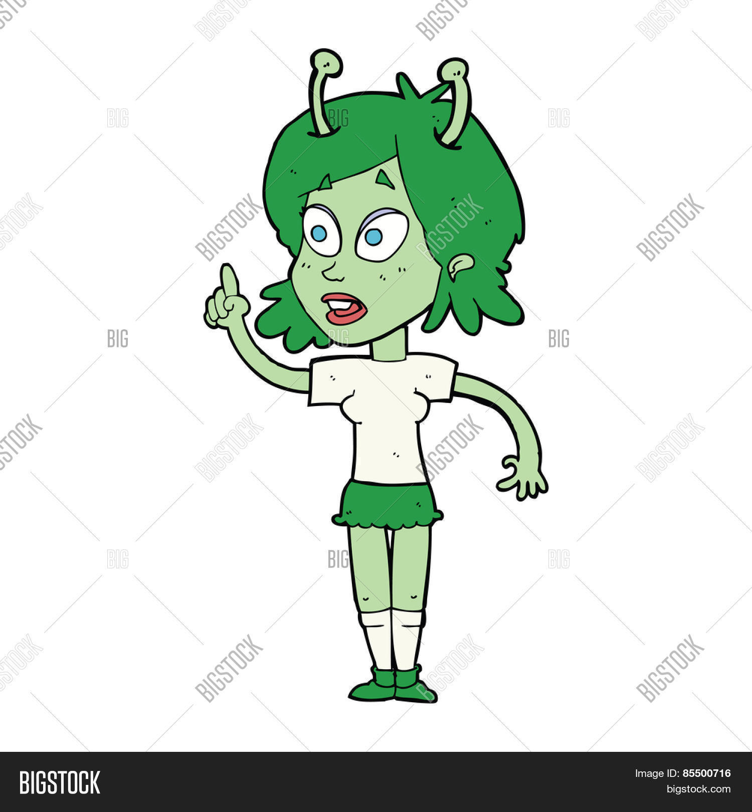 Cartoon Space Alien Vector & Photo (Free Trial) | Bigstock