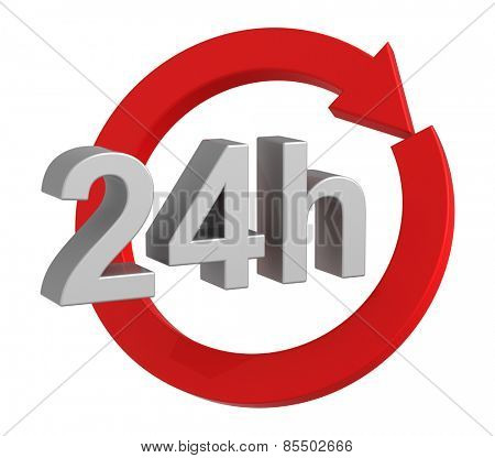 24 hours delivery sign. Computer generated 3D photo rendering.