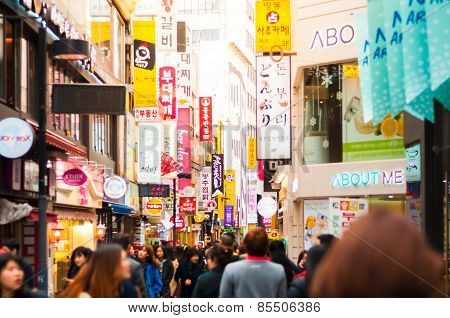 People At Myeong-dong. Korea