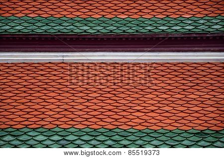 Ceramic Tile On Rooftop Of Buddhish Church