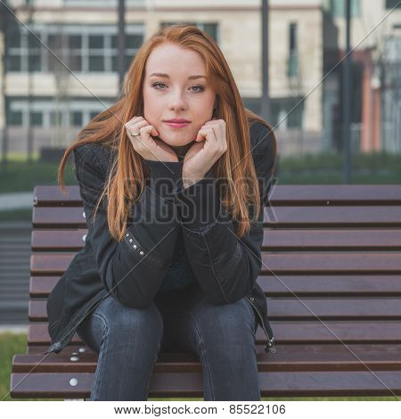 Beautiful Girl Posing In The City Streets