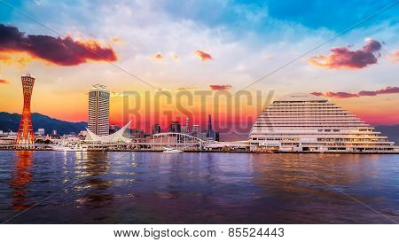Port of Kobe with Kobe Port Tower