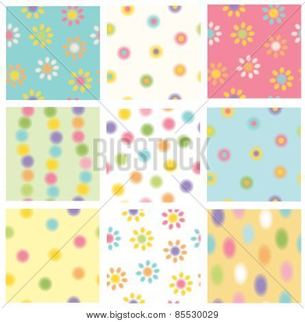 Vector Floral Seamless Patterns.