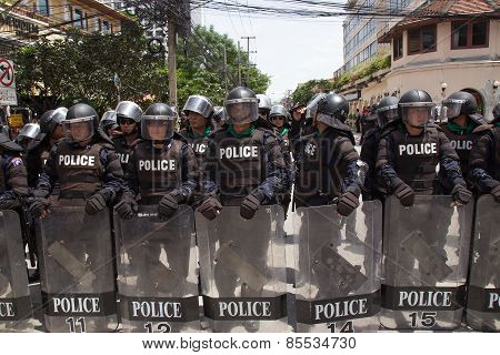 Protesters Gathered Fta Negotiations Between Thailand And The Eu.