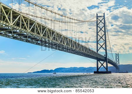 Akashi-Kaikyo Bridge in Kobe Japan