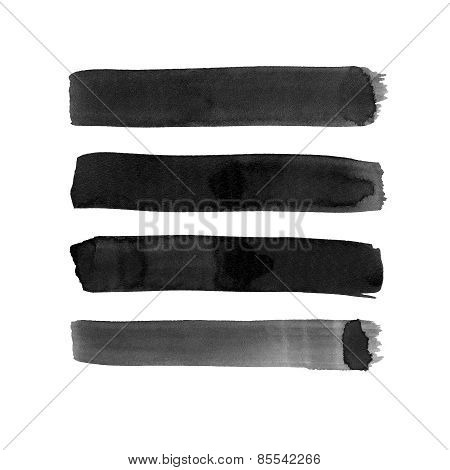 Abstract Black Watercolor Lines For Your Project