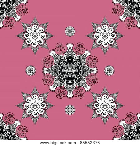 Folk Inspired  Wallapaper Pale violet Red