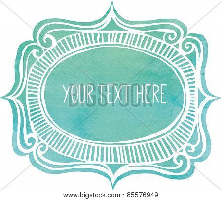 text frame with watercolor background