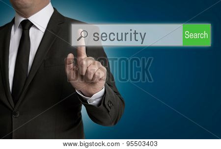 Security Internet Browser Is Operated By Businessman