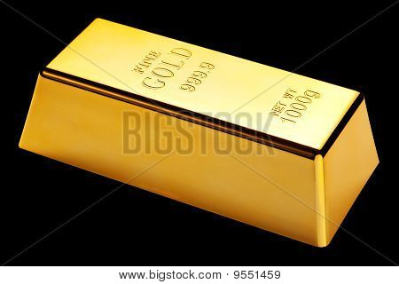 Guld Bar isoleret på sort