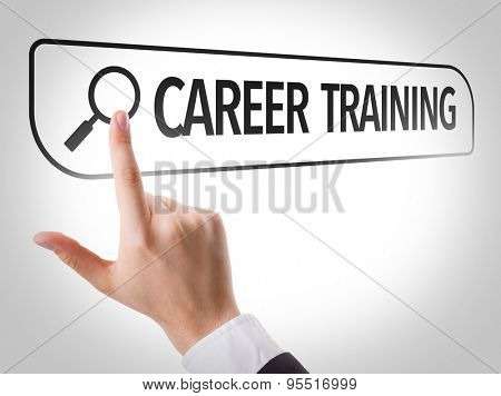 Career Training written in search bar on virtual screen