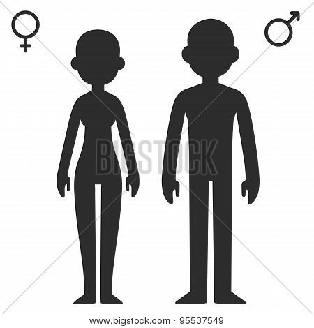 Male And Female Silhouettes