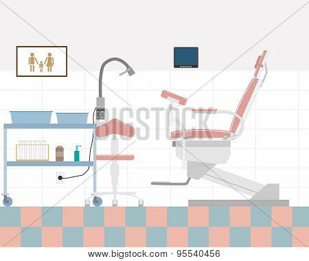 View of the design office gynecologist. Vector illustration