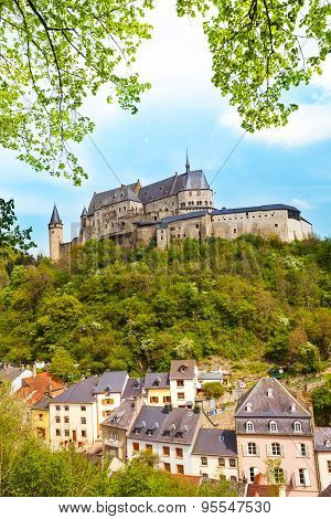Vianden castle and village bellow