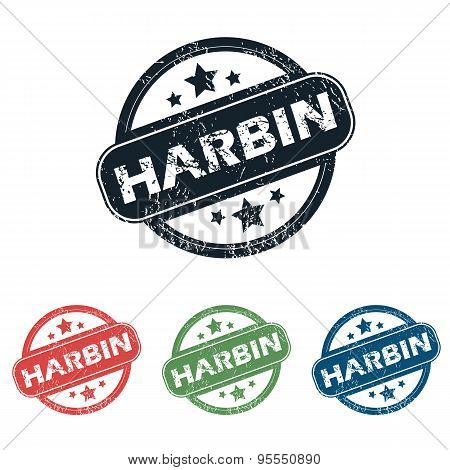 Round Harbin city stamp set