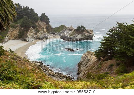 Waterfall In The California Coast