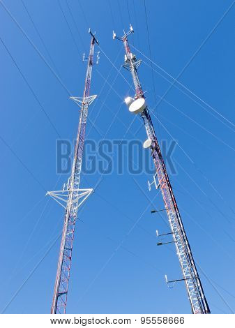 Two Lattice Telecommunication Antenna Towers