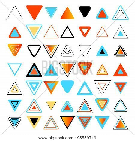 Colored Triangles. Set Of Design Elements