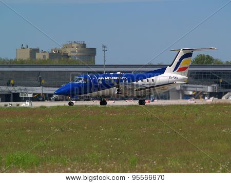 Departing Air Moldova Airlines Embraer EMB-120RT Brasilia aircraft