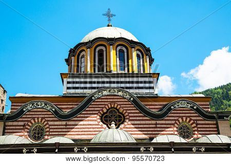 Partial View Of Church In Famous Rila Monastery, Bulgaria