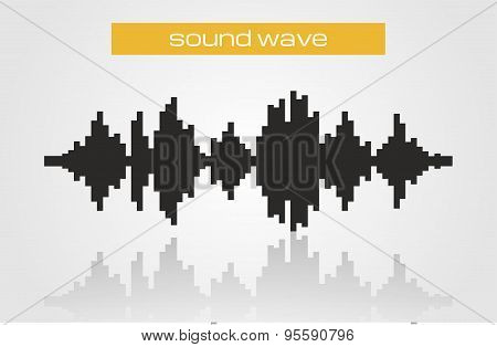 Halftone Sound Wave Modern Music Design Element Isolated On White Background