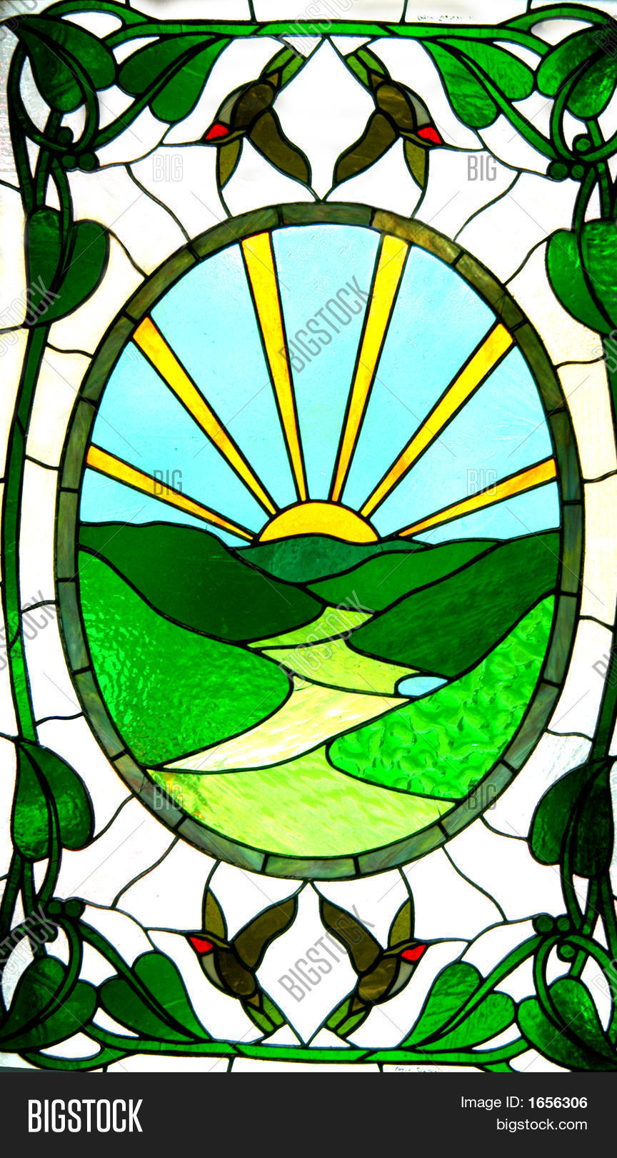 Stained Glass Sunrise Image & Photo Bigstock