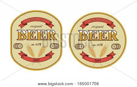 Vector isolated beer label and beer mat template.
