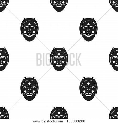 Hahoe mask icon in  black style isolated on white background. South Korea pattern vector illustration.