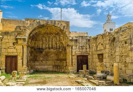 The St Peter's basilica is the archaeological site of Byzantine period in the old town of El Kef Tunisia.