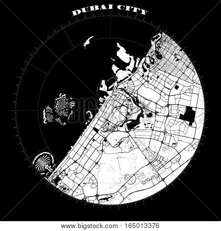 Dubai Compass Design Map Artprint